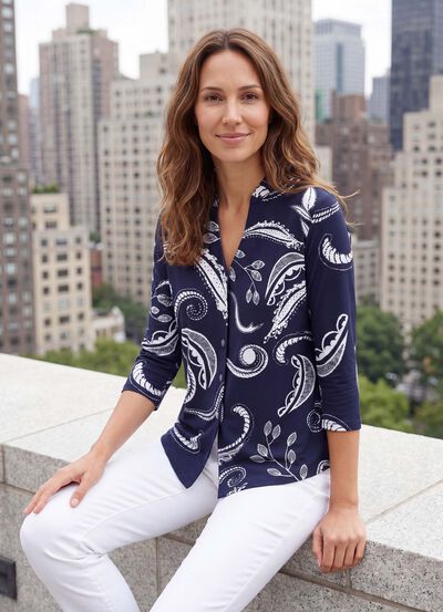 Shirtbluse mit Stehkragen 
